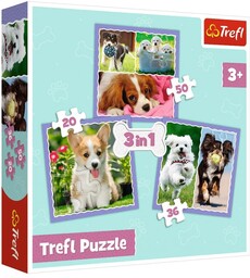 Trefl Puzzle Urocze pieski 3w1