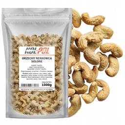 ORZECHY NERKOWCA CAŁE SOLONE 1kg Prażone nerkowce naturalne