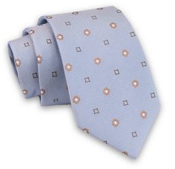Niebieski Elegancki Męski Krawat -ALTIES- 7cm, Stylowy, Klasyczny,