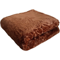 Koc tłoczony brązowy KT-004