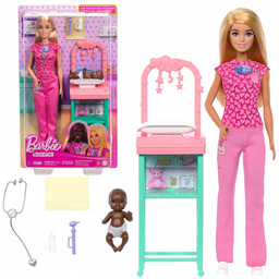 Barbie Lekarz Lekarka Pediatra Doktor Bobas Mała Lalka