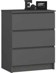 Komoda do sypialni, 3 szuflady, STILO, 60x40x77 cm,