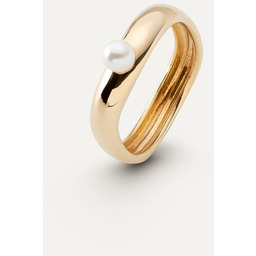 Pierścionek fala z perłą, srebro 925