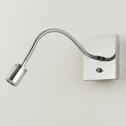 Kinkiet LED Berfin Lindby, chromowy / srebrny, sypialnia,