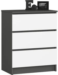 Komoda do sypialni, 3 szuflady, STILO, 60x40x77 cm,