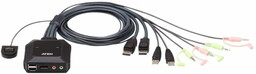 ATEN Przełącznik 2 portowy USB DP Cable KVM