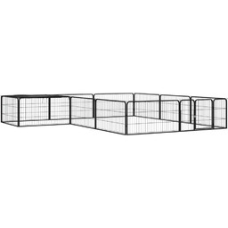 vidaXL Kojec dla psa, 12 panele, czarny, 100x50