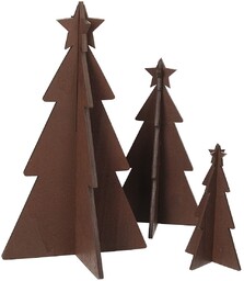 Dekoracja Rustic Trees 3 szt. brown, 14/10/7x25/18/12 cm
