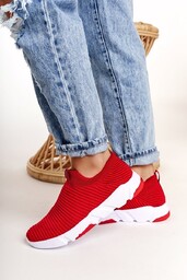 Damskie Sportowe Buty Slip-on Big Star DD274463 Czerwone-37