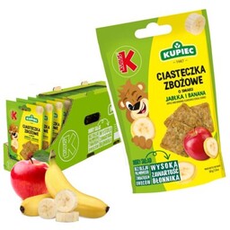 KUPIEC & KUBUŚ Ciasteczka zbożowe Jabłko-banan (14 x