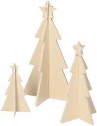 Dekoracja Rustic Trees 3 szt. natural, 14/10/7x25/18/12 cm