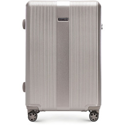 Średnia walizka z polikarbonu w tłoczenia szampańska