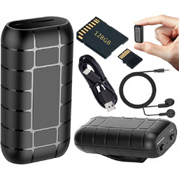 Dyktafon profesjonalny mini karta 128GB+słuchawki długotrwały duża pamięć
