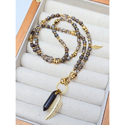 Pakamera Naszyjnik Brownie II z Kwarcem Dymnym