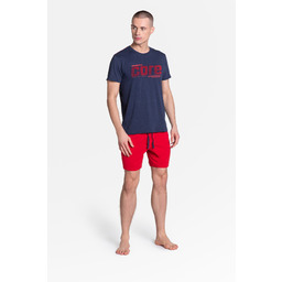 Piżama Oxford 38285-59X Granatowo-Czerwona