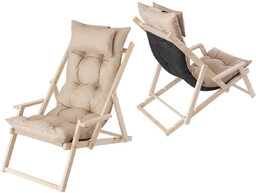 Leżak ogrodowy "Marlena" 195x53cm, kolor beżowy