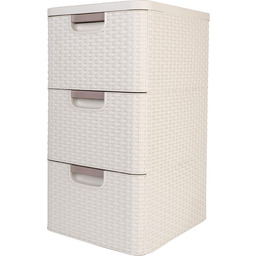 Regał z trzema szufladami Curver Style, beżowy