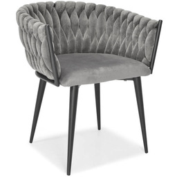 Fertone Designerskie krzesło z podłokietnikami ROSA - czarno-szare