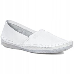 Półbuty espadryle białe damskie Maciejka T1930-21 wsuwane skórzane