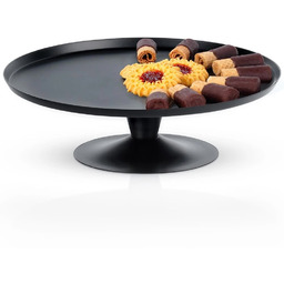 Patera na tort stalowa czarna na nóżce 24