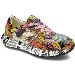Pomarańczowe Sneakersy Laura Vita Stylowe Obuwie Damskie