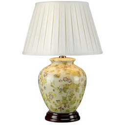 Lampa stołowa porcelanowa żółta w kwiaty YELLOWFLOWERS-TL -