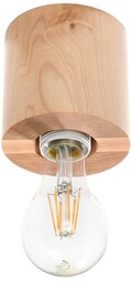 Sollux Drewniana LAMPA sufitowa SL.0672 okrągła OPRAWA spot