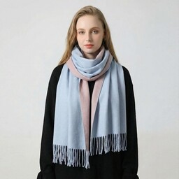 Pakamera SZAL SZALIK kaszmir 100% kaszmirowy niebieski pudrowy