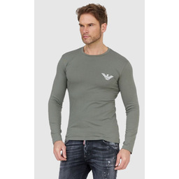 EMPORIO ARMANI Zielony longsleeve męski z logo, Rozmiar