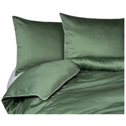 Pościel Makosatyna satynowa jednobarwna z lamówką 220x200 Zielona