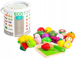 Drewniane owoce do krojenia 20szt Ecotoys