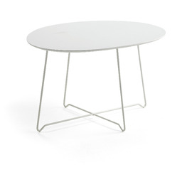 Stolik kawowy IRIS, asymetryczny, 510 mm, biały, biały