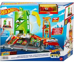 Hot Wheels Tor City Superstacja ładowania samochodów HTN79