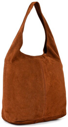 Brązowa zamszowa torebka damska skórzana na ramię