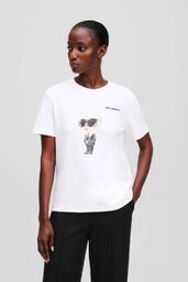 KARL LAGERFELD Biały t-shirt damski Ikon Aquarelle K