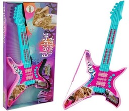 Gitara elektryczna dla dzieci, różowa, LeanToys