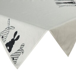 Eurofirany Obrus serweta świąteczny 85x85 Wiosna biały czarny
