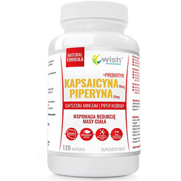 Wish Kapsaicyna 10Mg+Piperyna 10Mg Suplement diety, 120 kaps.