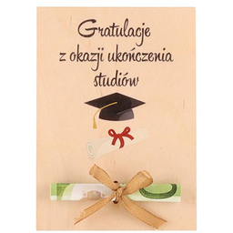 ČistéDřevo Kartka drewniana na pieniądze - Gratulacje