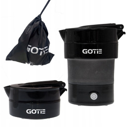 Mały Składany Czajnik Turystyczny 0,6L Elektryczny 600W Czarny