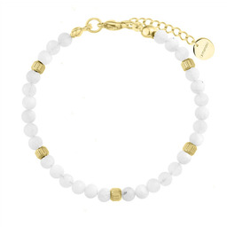 Damska bransoletka z kamieniem księżycowym złote wykończenie stal