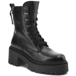 Czarne Botki Nessi Skórzane Buty Damskie