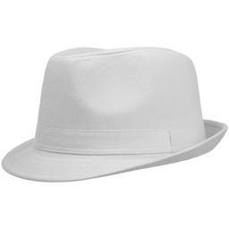 Uni Colour Popstar Trilby Cotton Hat, biały, cm