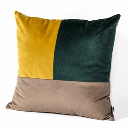 Poduszka Patchwork kwadratowa green yellow beige, 42 x