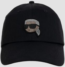 KARL LAGERFELD Czarna damska czapka z daszkiem Ikon