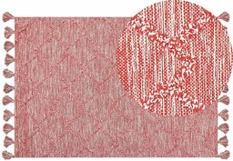 Beliani Dywan bawełniany 160 x 230 cm czerwony