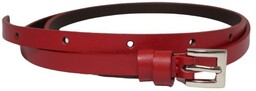 Damski Skórzany Pasek PolskaGalanteria.pl 10 mm CIEMNY CZERWONY