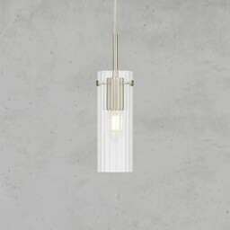 Markslöjd Żyrandol Tibia, wtyczka, przezroczysty/niklowy, Ø 7 cm