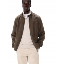 SPRINGFIELD KLASYCZNA KURTKA BOMBER ZAMSZOWA KHAKI XXL J5C