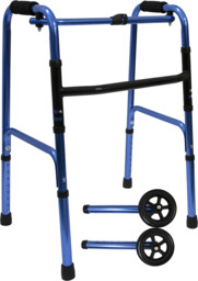 Balkonik rehabilitacyjny trójfunkcyjny - krocząco-przestawny + kółka -